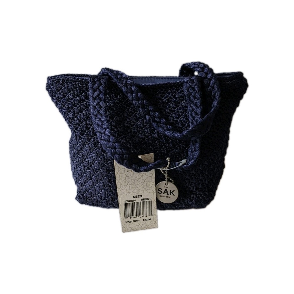The SAK Need Small Crocheted Navy Midnight Purse Handbag NWT